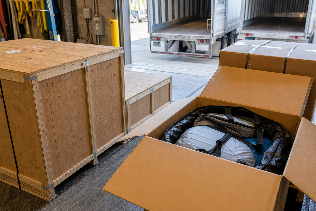 Custom inflatable packing prepared for shipment