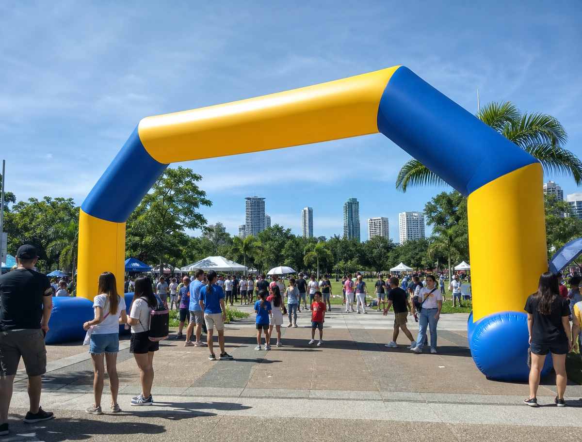 Custom inflatable arch set up for an outdoor event in the Philippines