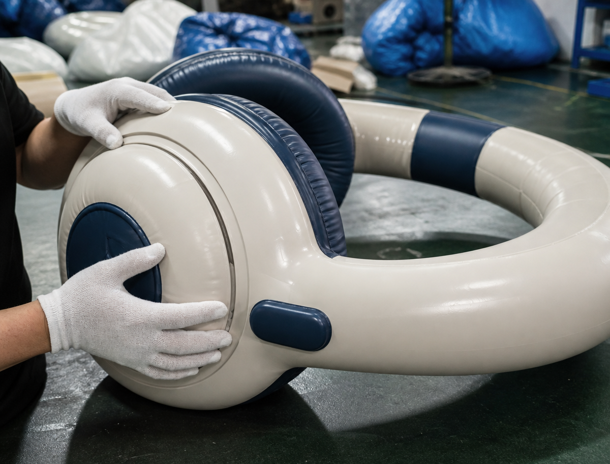 Quality check of an inflatable product replica for a Philippines project