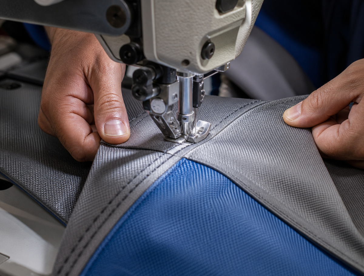 Sewing process for a high-density Oxford fabric inflatable for Spain