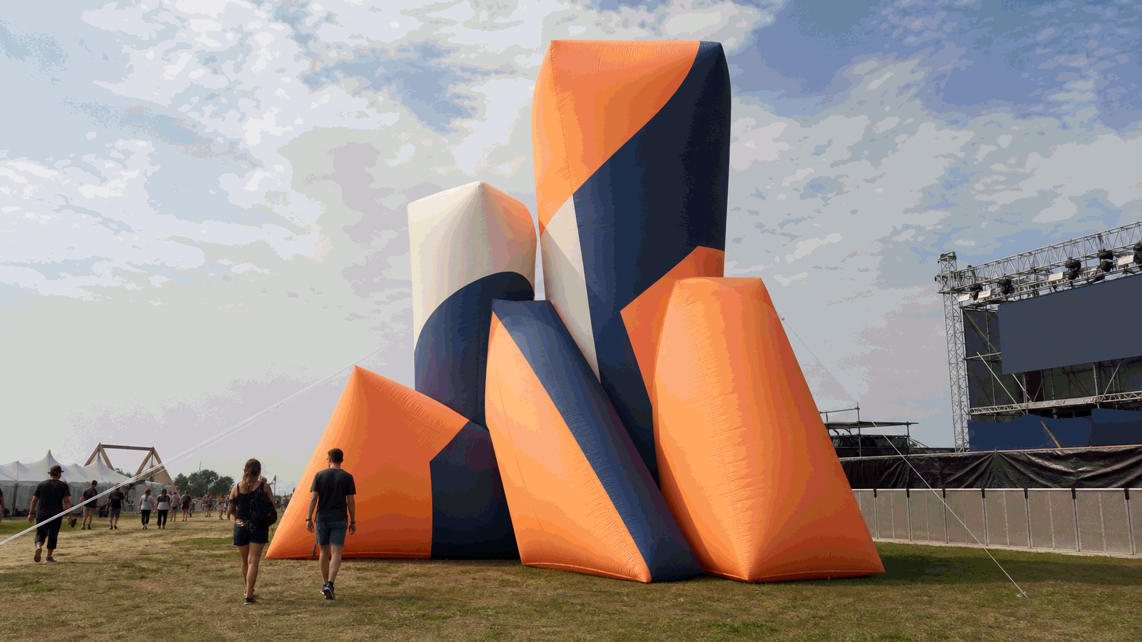 Large custom shaped inflatable installation used in a promotional event setting