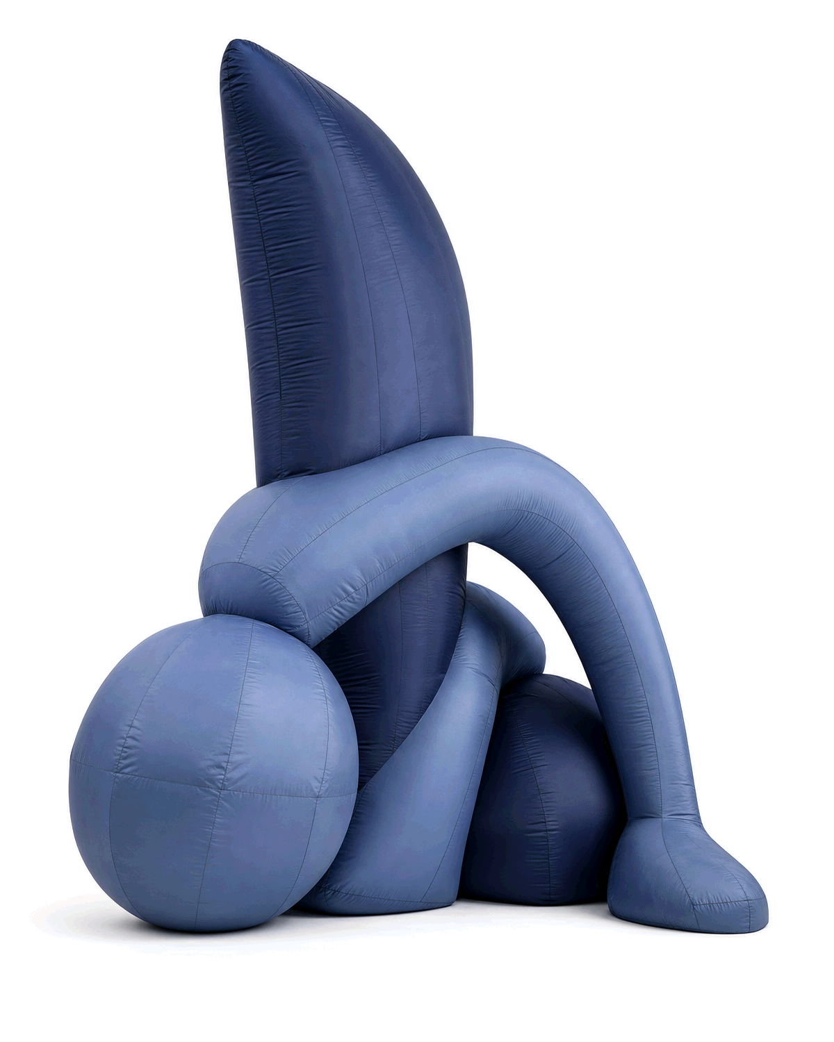 White background view of a made-to-order inflatable with a non-standard silhouette