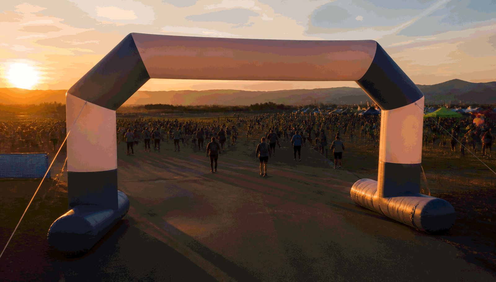 Inflatable arch used for outdoor event market planning