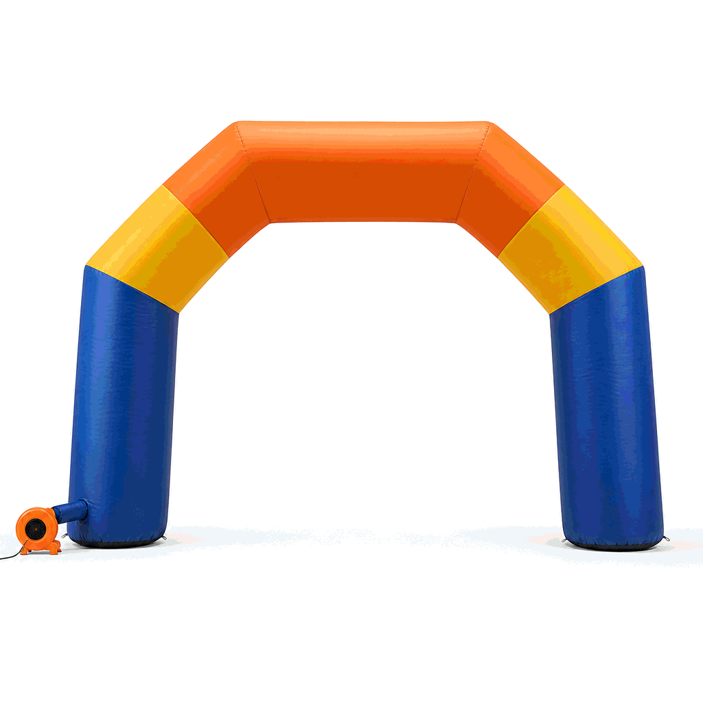 White background product view of a custom inflatable event arch