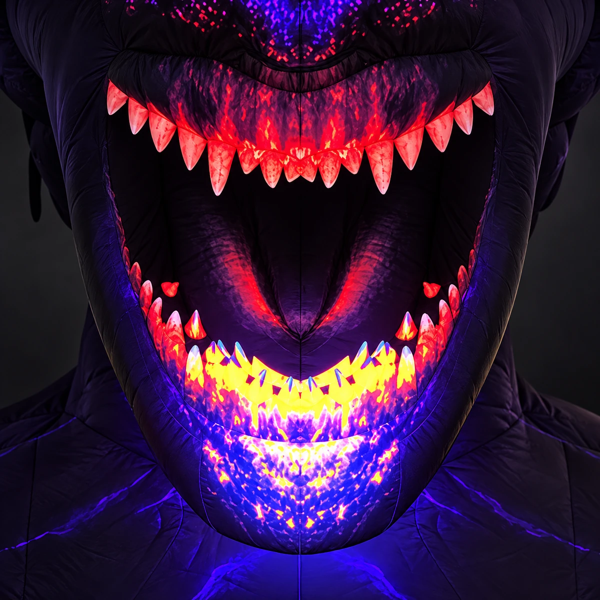 Open mouth and pointed teeth design detail (AI-generated concept visualization)